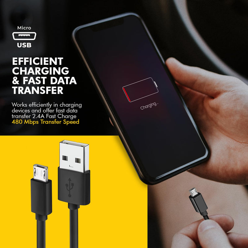 BRENDAZ Micro USB Cable (10-Pack) - Micro USB to USB Charger Cord, Data Transfer Android USB Cord, Compatible with Kindle Fire HD Tablet, Xbox One S X, Galaxy S6, S7 Edge J7, Note 5 4 (6-Feet) 10-Pack 6-Feet