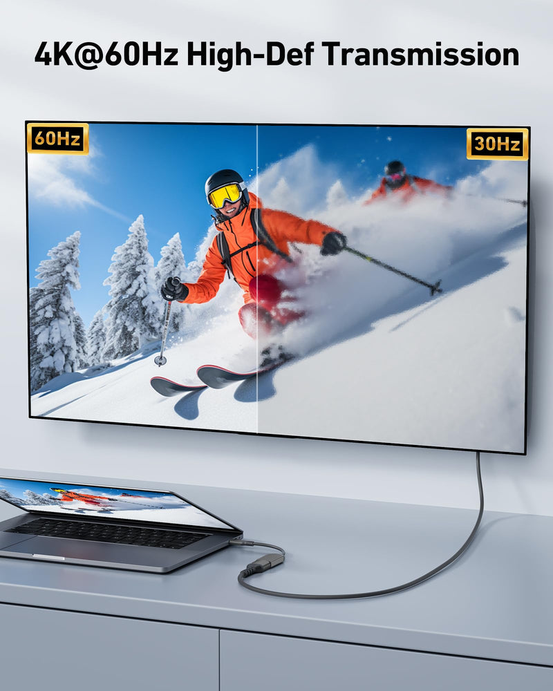 acer USB-C to HDMI Adapter 4K@60Hz, Thunderbolt 3/4 to HDMI Adapter, Type C HDMI Converter, Compatible with MacBook Pro/Air, iPhone 16 15 Pro/Max, iPad Pro/Air, Surface, Dell XPS, Chromebook, Black 1