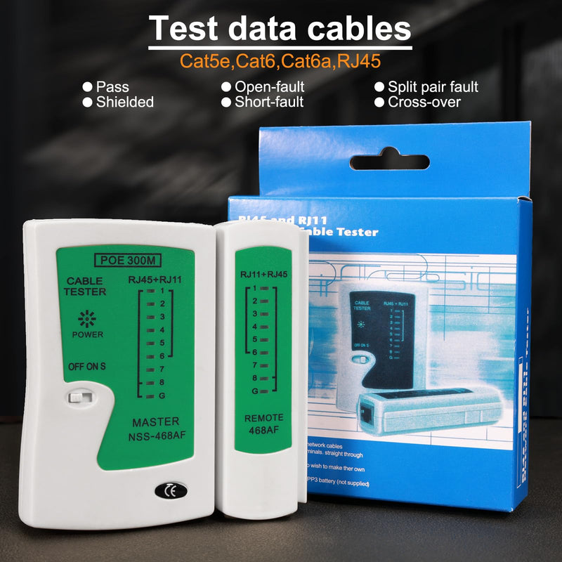 RJ45 Crimp Tool, Ethernet Crimping Tool Kit, Cat5 Cat5e Cat6 Crimping Tool Kit with RJ45 Pass Through Connectors 6088 Kit