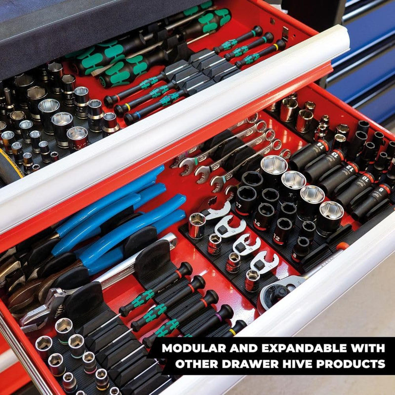 StealthMounts Drawer Hive Deep Socket Holder - 10 Pack | Modular Tool Box Organizer for Professional and DIY Mechanics | Injection Molded TPE | Made in UK