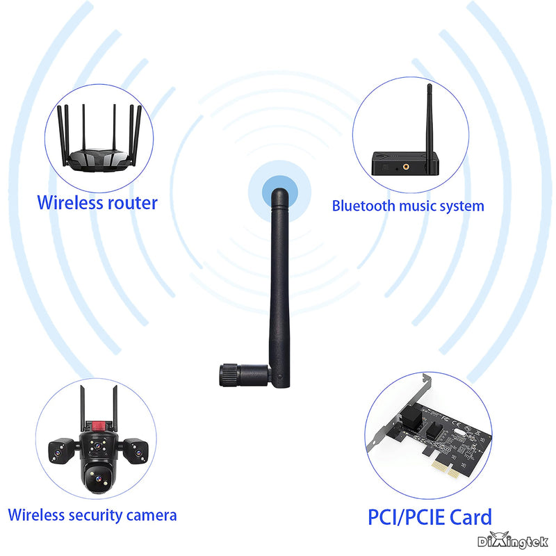 4-Pack 108mm Dual Band WiFi 2.4g 5g 5.8g 6e Antenna RP SMA Male Connector, Compatible with WiFi Router PCI-E Network Card USB Adapter Security Video IoT WiFi Antenna 4-pack RP-SMA WiFi Antenna