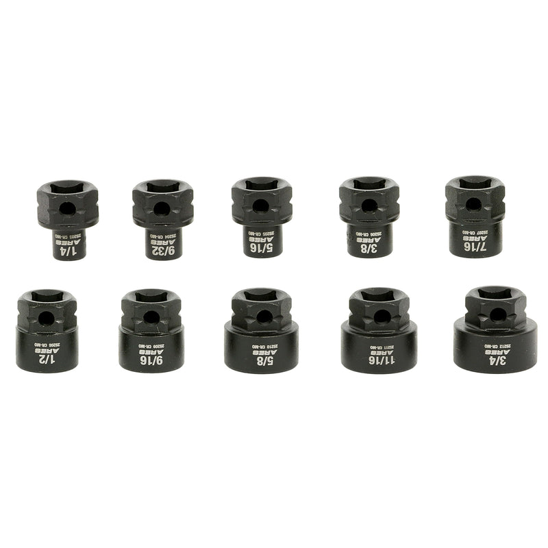 ARES 29019 – 10-Piece 3/8-Inch Drive SAE Low Profile Nano Impact Socket Set – Impact Grade Sockets Offer Greater Clearance Than Typical Shallow Sockets – Includes Aluminum Storage Rail 10-Piece SAE Nano Impact Socket Set