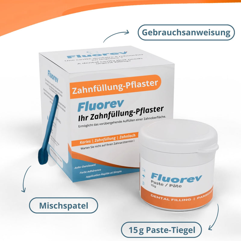 Temporary Dental Filling Material - Temporary Tooth Repair (Caries, Fillings) and Instant Pain Relief - Ready to Use - Easy to Use - Zinc Oxide - 15g 15g (Lot de 1)
