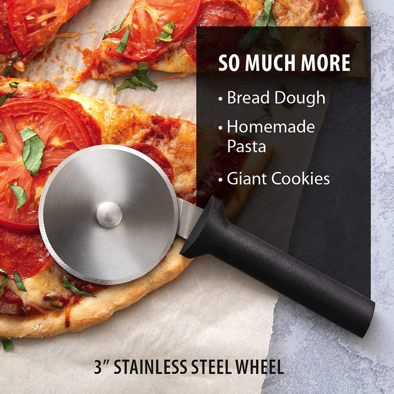 Rada Cutlery Pizza Cutter, Black Handle, Pack of 2