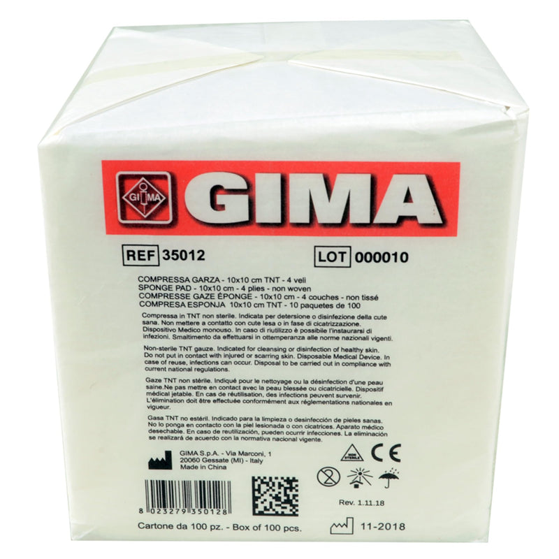 GIMA 35012 fleece sponge, 4-ply, size: 10 cm x 10 cm (1000 pieces)
