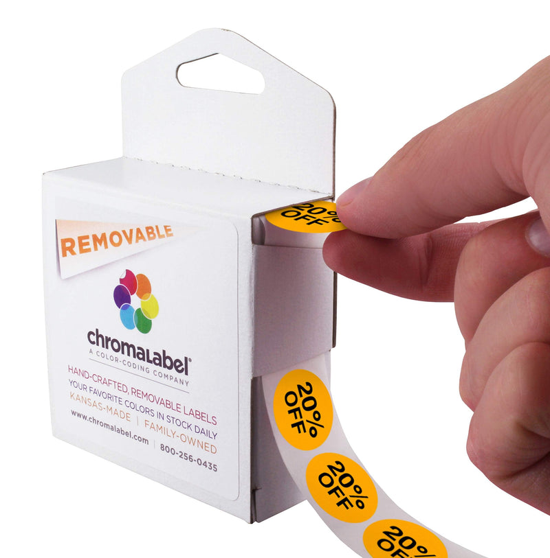 ChromaLabel 3/4 inch Round Preprinted Retail Sale Labels, 1000/Dispenser Box