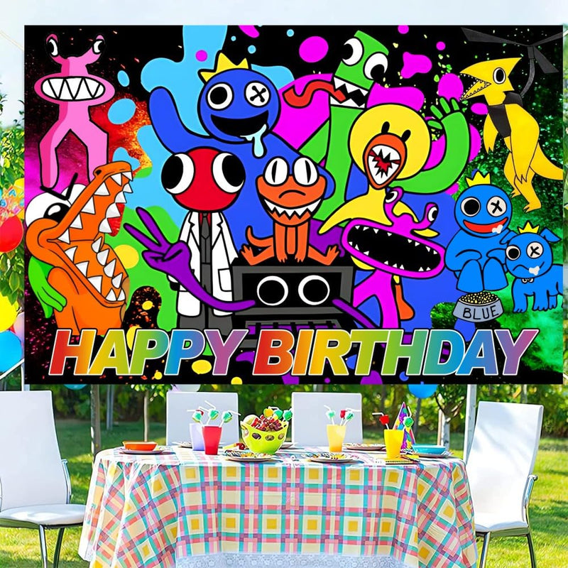 Rainbow Themed Birthday Backdrop Party Supplies for Kids Birthday Decorations (5x3ft)