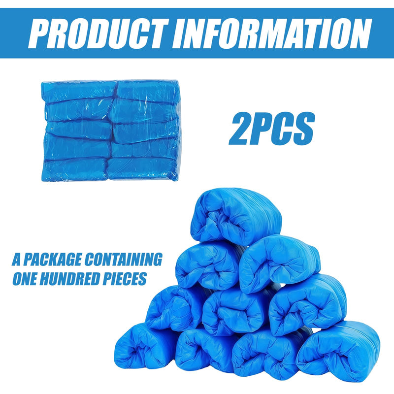 Pack of 200 Disposable Shoe Covers, Shoe Covers, Non-Slip, Overshoes, Waterproof, Disposable Plastic Shoe Covers, Waterproof, Universal Size Shoe Cover