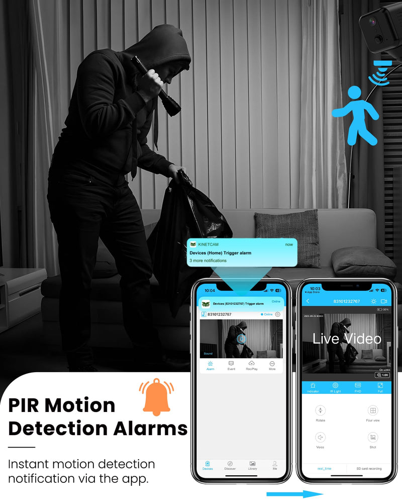 Spy Camera Hidden Camera, 2K HD Wi-Fi Wireless Mini Camera,Phone APP, AI Motion Detection, Auto-Night Vision,120-Day Standby Battery Life, Cloud &SD Storage,Small Camera Nanny Cam