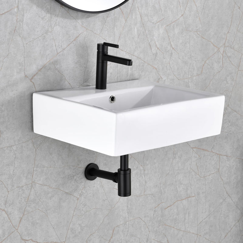 Bathroom Sink Stopper P-Trap Complete Set Adjustable Bottle Trap Solid Brass Sink Drain Kit Tube and Pop Up Drain Stopper Set with Overflow, Matte Black T02-Set w/ Overflow 02#matte Black