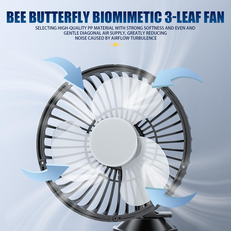 1 PC Car Rear Seat Fans with USB Port, Portable Vehicle Backseat Fans with Suction Cup, 3 Speed Regulation, Universal Automotive Cooling Accessories for Truck SUV Car (Black)