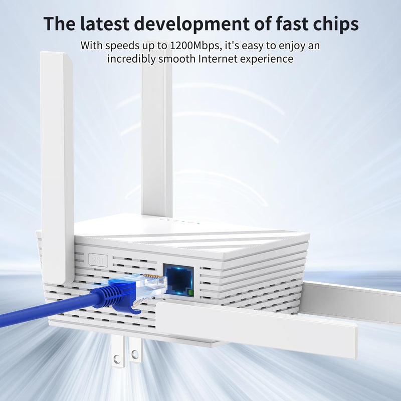 2024 WiFi Extender Internet Booster, WiFi Extender Signal Booster 5GHz/2.4GHz, 1200Mbps WiFi Range Extender, WiFi Extender with Ethernet Port.