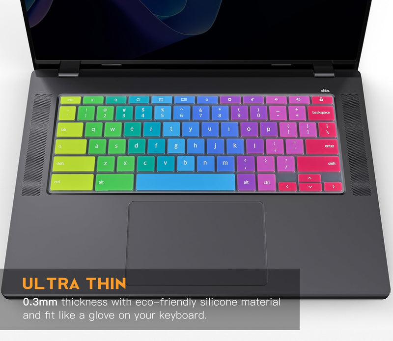CaseBuy Keyboard Cover for 2024 Acer Chromebook Plus 314 514 CB314-4HT CB514 CBE574 14", Acer Chromebook Plus 515 CB515 CBE595 15.6", Acer Chromebook Plus 516 CBG516 16" Laptop -Rainbow Rainbow