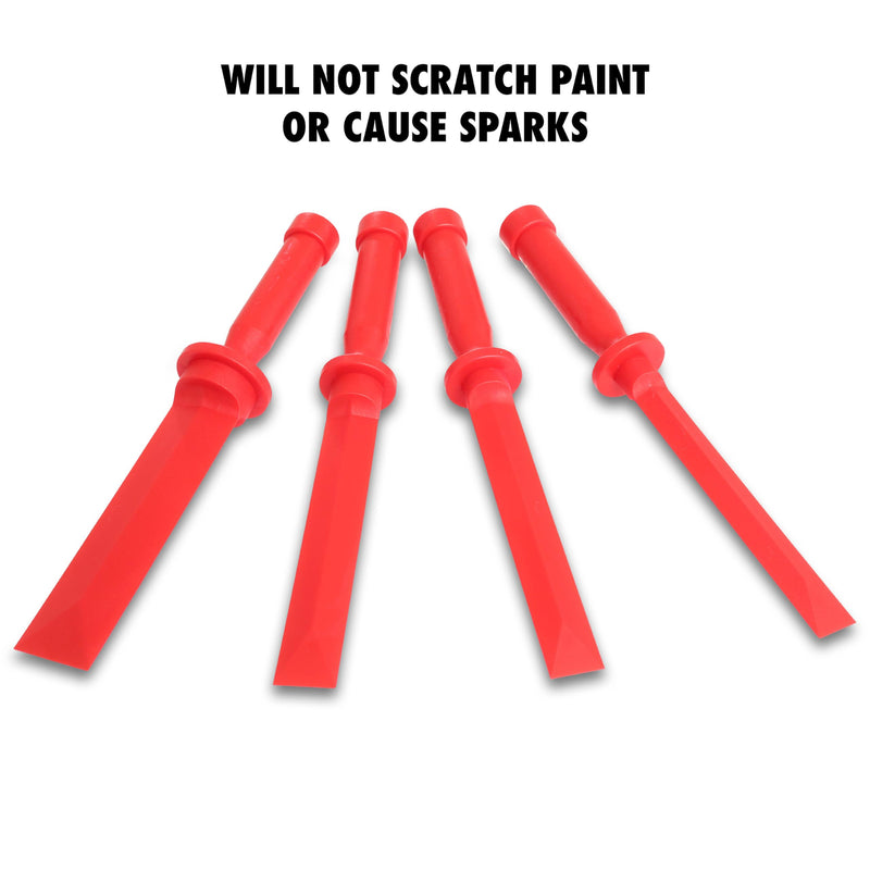 OEMTOOLS 25513 Plastic Scraper Set, 4-Piece, Non-Scratch Chisel Construction Tools for Trim, Gaskets and Wheel Weight Removal