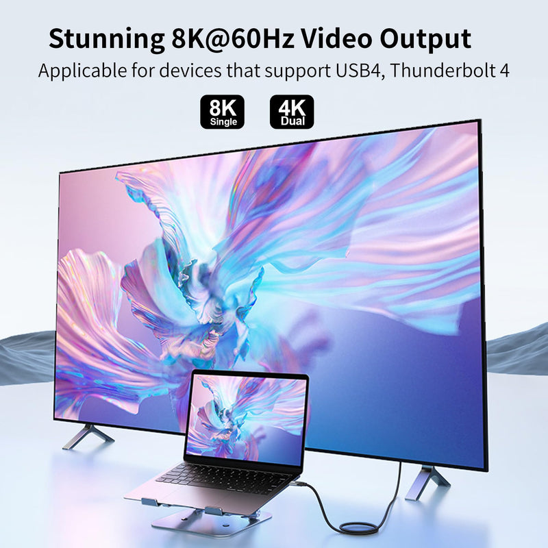 Thunderbolt 4 USB-C Cable 3FT – 40Gbps, 8K Video, 240W Charging, for MacBook Pro 2024, iPhone 16, Docking Station, USB4/Thunderbolt 3