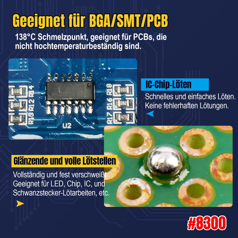 BEEYUIHF Lead-Free Solder Paste, Sn42 Bi58 Syringe Solder Paste Flux, Lead-Free Solder Flux Tin Paste, Low Temperature 138 Degrees, for BGA SMT Solder (1.05oz/30g)