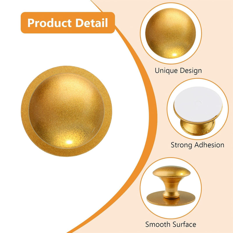 MOROBOR Adhesive Cabinet Knobs, 20pcs Self-Stick Instant Kitchen Pulls Stainless Steel Drawer Knob for Windows, Wardrobes, Cabinets, Drawers (Matter Gold) Matte Gold