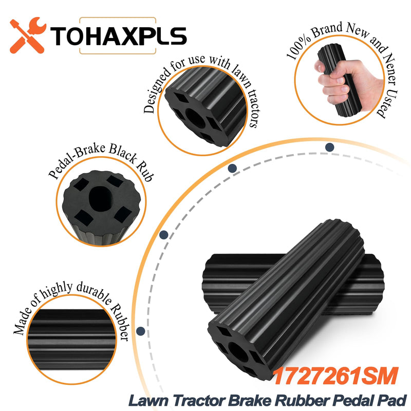1727261SM Pedal - Brake Rubber Replacement Lawn Tractor Brake Pedal Pad Fits Various Briggs & Stratton Models (Black)