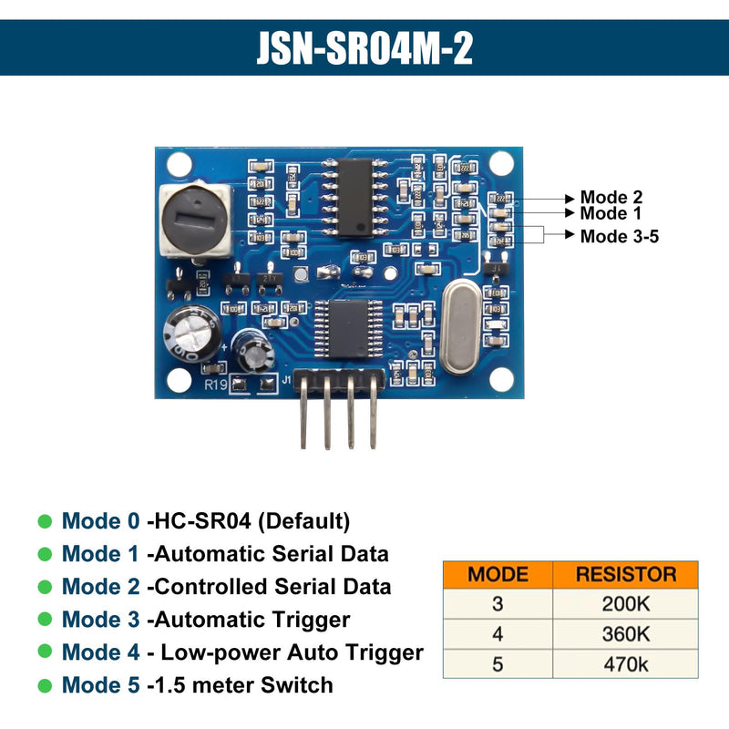 JSN-SR04M-2 Ultrasonic Distance Transducer Sensor Module Binghe JSN-SR04M-2 Integration Ultrasonic Distance Measuring Converter Sensor Module JSN-SR04T Distance Measuring Module Waterproof 5V