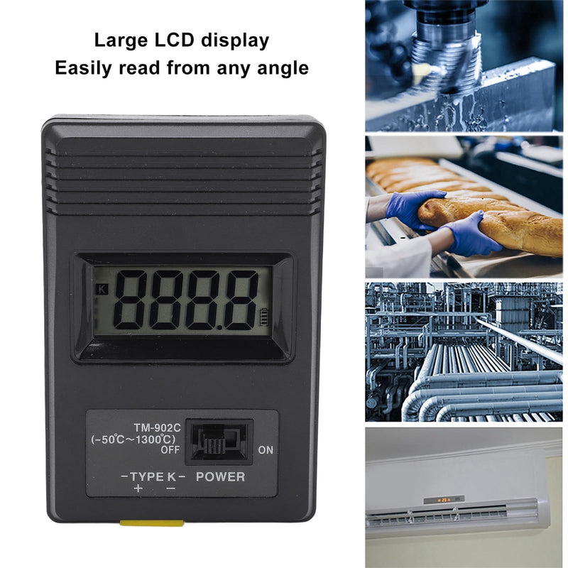 Digital Thermometer Tm‑902c K Thermometer Sensor LCD Temperature Detector with Thermocouple ‑50‑500℃ for Liquid and Semi-Solid Measurements