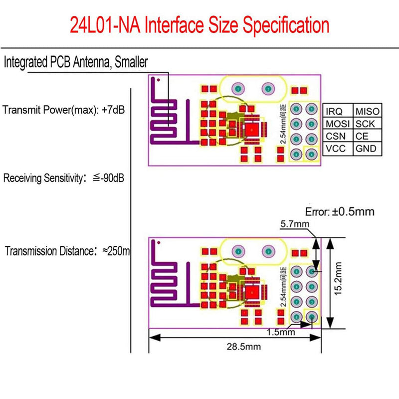 4 Pieces of NRF24L01+ Wireless Transceiver Module 2.4G Wireless Transceiver Modules