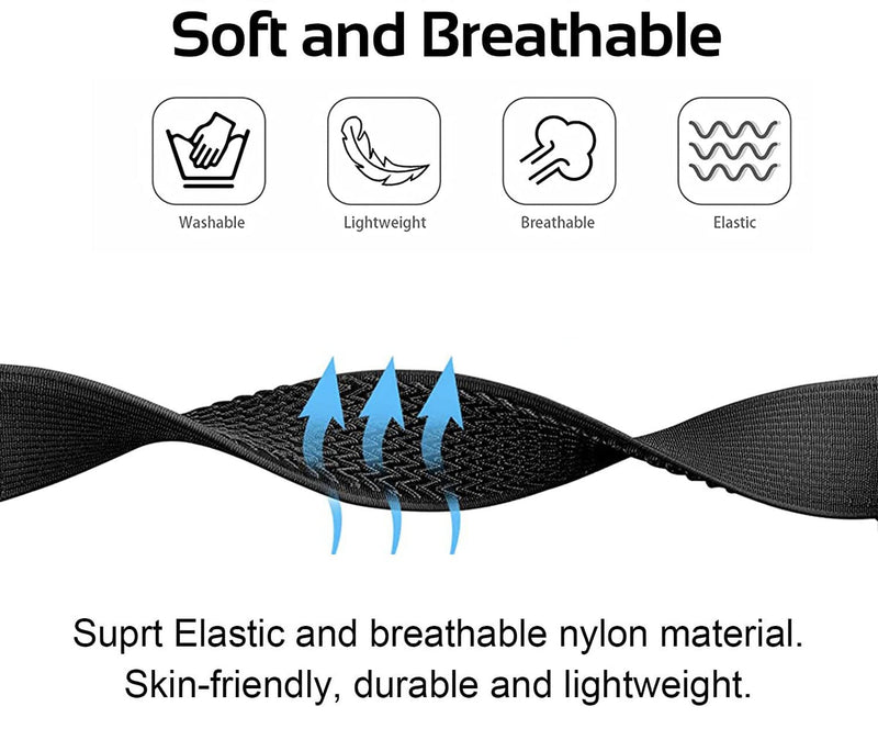 Olytop Elastic Watch Bands for Garmin Instinct/2 Solar, 22mm Soft Stretchy Nylon Ultra-Light Wristband Replacement Strap Men Women for Garmin Instinct Tactical/Esports/Solar/Tide Smartwatch Wave Black+Green