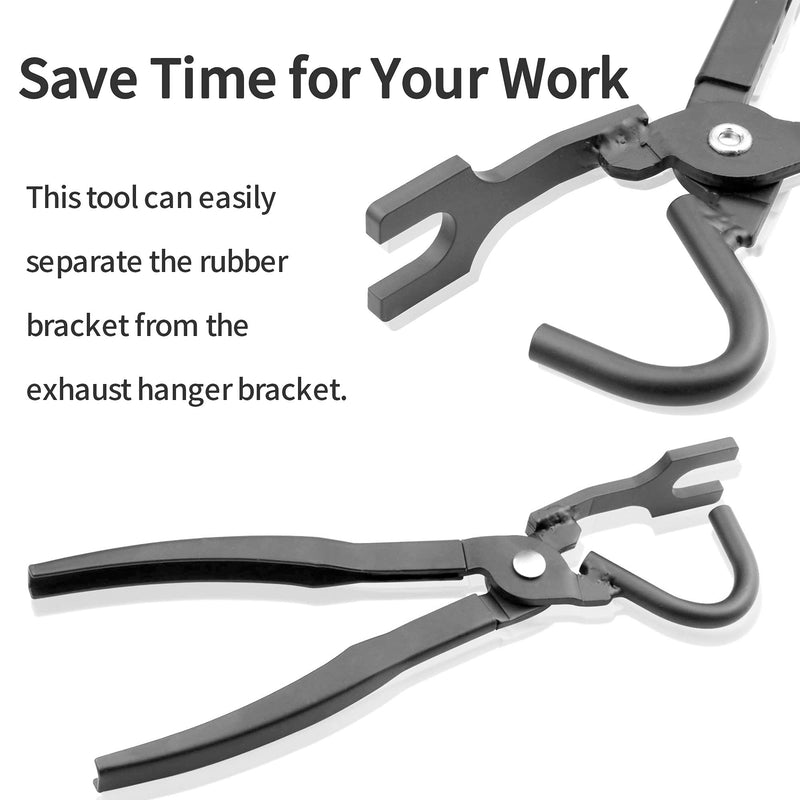 Exhaust Pliers Hanger Bracket Removal Pliers Separates Rubber hanger Pliers Supports 38350 Pliers for All Car Pipe Exhaust Hanger Bracket Great Automotive Tools, Black