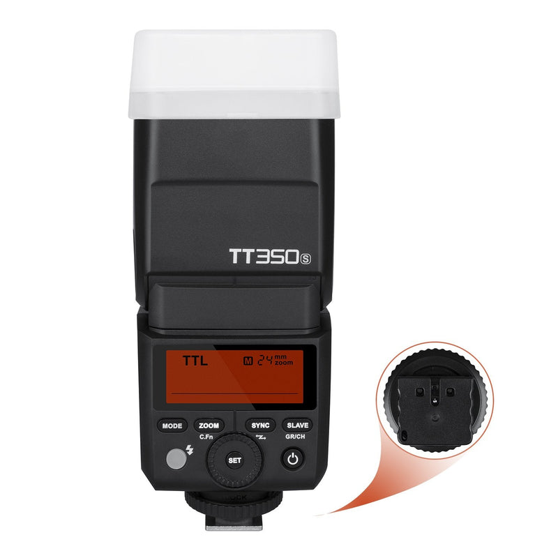 Godox TT350S Mini TTL Flash for Somy Cameras, 2.4G Wireless 1/8000s HSS Flash Speedlight Compatible with Sony A7II A7RII A7III A7SII A6000 A6500 A6400 A6300
