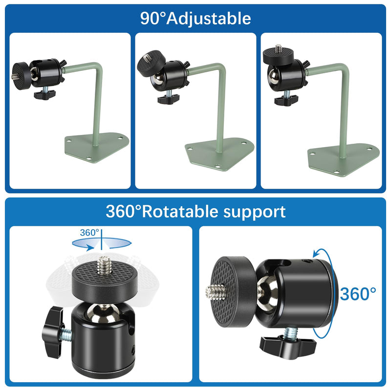 4 Pack Adjustable Metal Wall Mount Bracket for Arlo Pro 2/3/4/5/Ultra, Ring Stick Up Cam, Wyze Cam V3, Eufy Cam, Roelink Argus, 360° Rotation, Indoor/Outdoor Use (Black)