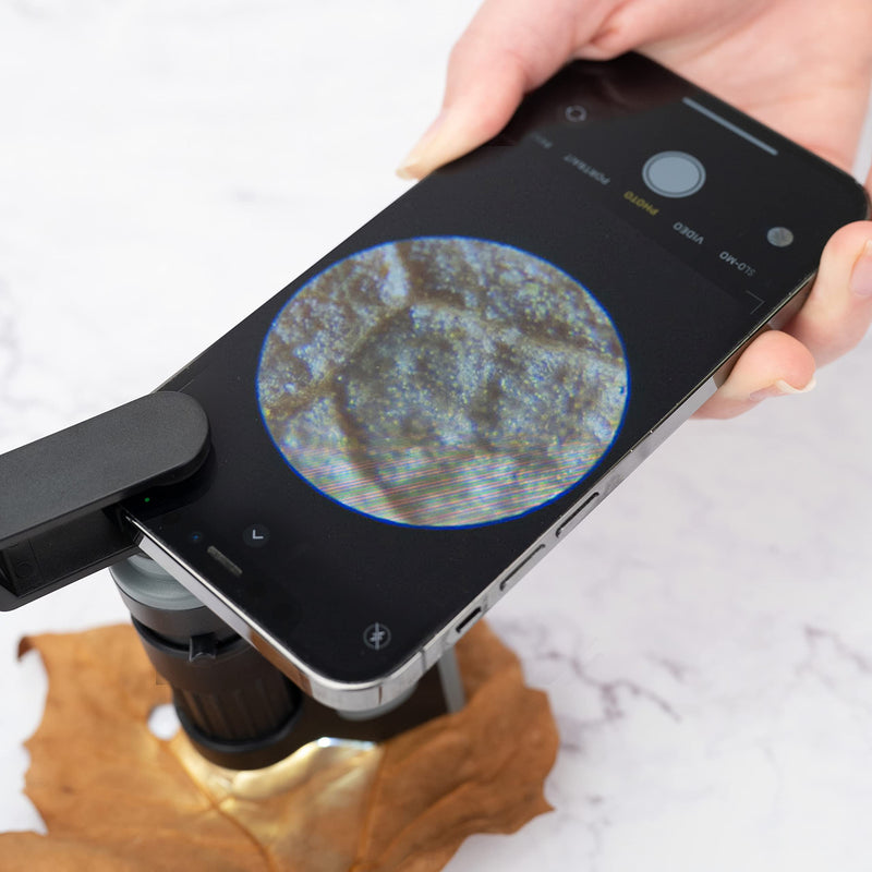 Carson Smartphone Digiscoping Adapter Clip for MicroBrite Plus 60x-120x LED Lighted Pocket Microscope with CarsonCam Phone App Converts into Powerful Handheld Digital Microscope (MM-310) 1 Smartphone Clip (MM-310)