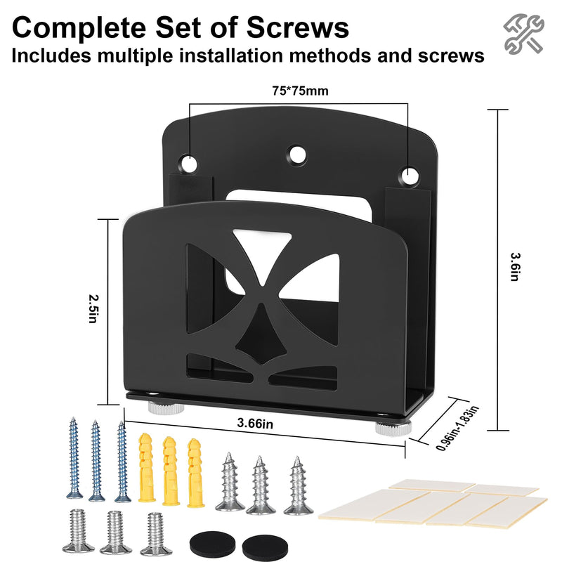 Cable Box Mount,Adjustable Small Device Wall Mount Holder or VESA Mount Behind The Monitor for Apple TV,ROKU,Router,Modem and Other Media Players