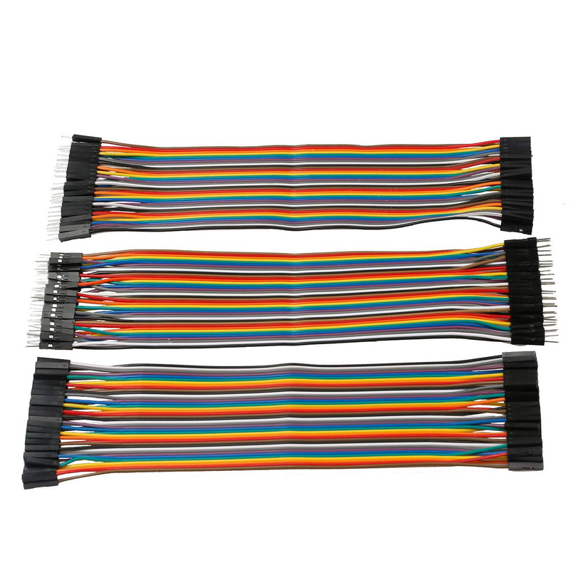 Pack of 120 Breadboard Jumper Wires 20 cm Cable Length Optional Dupont Cable Assorted Male to Female Multicolored Ribbon Cables 7.8 inch (20cm) 120 pieces (40 pin FF/40 pin MM/40 pin MF)