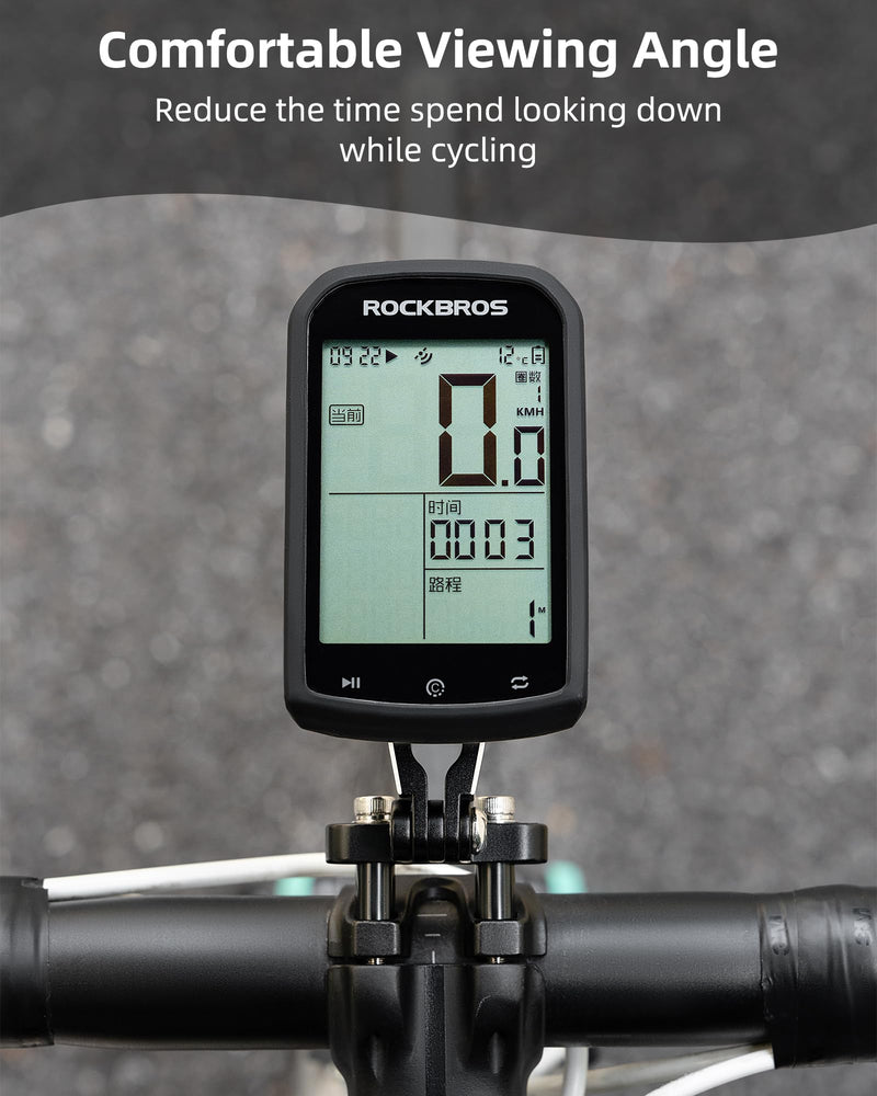 ROCKBROS Bike Computer Mount Out-Front Bike Computer Mount Aluminum Integrated Bicycle Computer Mount Cycling Computer Mount Compatible with Garmin, Bryton, Go Pro Basic mount