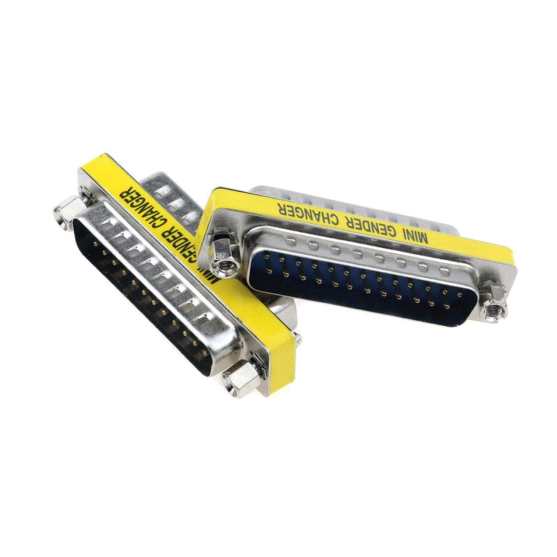 Semetall 5 Pack 25 Pin Mini Serial Cable Gender Changer Coupler VGA Adapter Video Transmission Straight Through Head(DB25,Male to Male) DB25 Male to Male