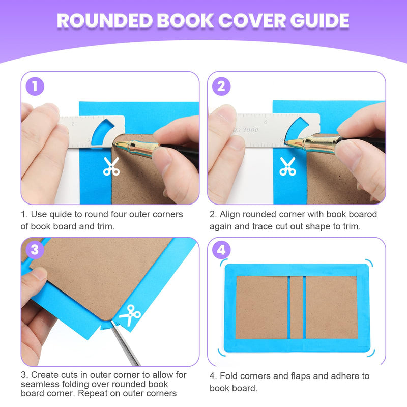 AGUZXTM 5-in-1 Book Cover Guide and Binding Kit - DIY Tool for Making Covers, Journals, Albums, Planners, Calendars - White (1) 1