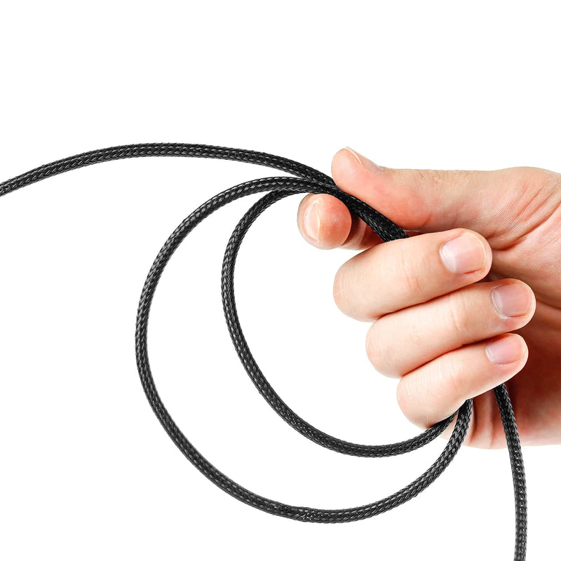 96ft Wire Loom Braided Cable Sleeve Covers Cord Management with 127 Pieces Tube Heat Shrinkable for Audio Video Cable Cord Protectors from Pets (Black and Red,1/2 Inch, 1/4 Inch, 3/8 Inch) 1/2 Inch, 1/4 Inch, 3/8 Inch Black and Red