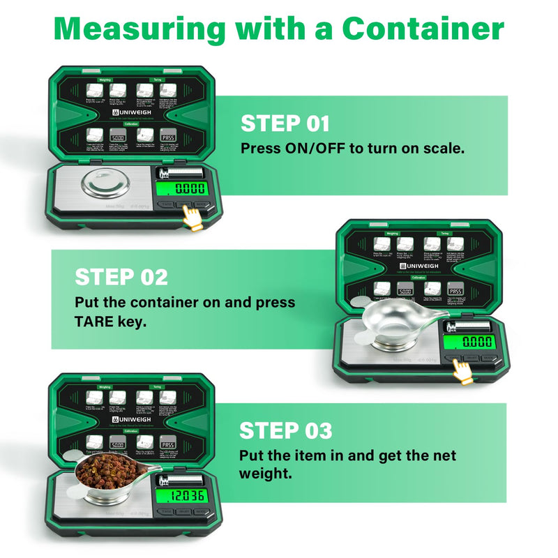 Milligram Scale Precision 0.001g/50g, Digital Jewelry Scale for Powder,Coins,Gold,Gem,Reloading,Micro Gram Scale with 6 Units,Tare,Cal Weight,Pocket mg Scale with Battery Powered