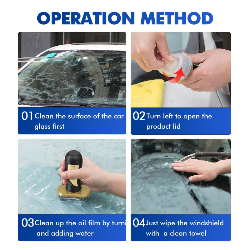 Car Windshield Cleaner, Auto Glass Cleaner for Home and Automobile Cleaning, Glass Oil Film Remover for Cars Glass Surfaces, Easily Restore Glass Clarity