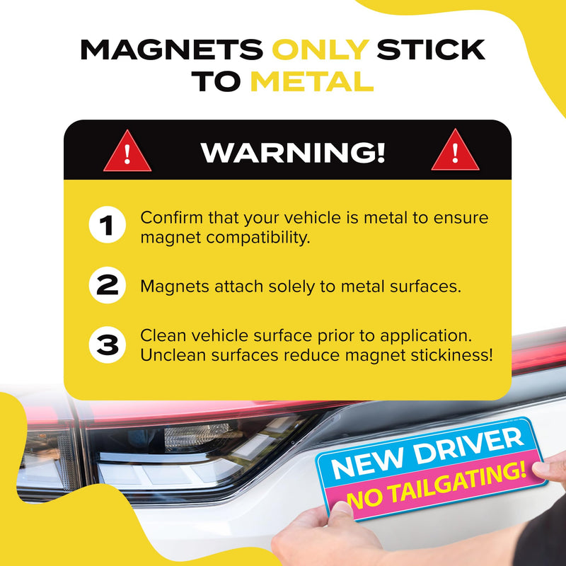 New Driver Magnet for Car - Funny Pink 3-Pack Girly Please Be Patient Reflective Magnetic Bumper Sticker Set - Removable Novice Rookie Safety Attention Sign - Weather-Resistant - 10 x 3.5 in Driver Fem #1