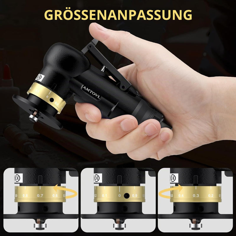 AMTOVL Luftfasenwerkzeug Mini Pneumatische Anfasmaschine 30000 U/min Pneumatisches Anfaswerkzeug 45 Grad Luftabschrägmaschine mit 1/4 Zoll Lufteinlass für Metall Holz (Schwarz) Schwarz