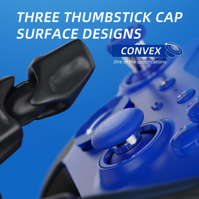 eXtremeRate 13 in 1 Component Pack Kit for Xbox Elite Series 2 Controller, 6 Metal Thumbsticks & Tool, 2 D-Pads, 4 Paddles for Xbox Elite Series 2 Core Controller - Blue & Metallic Silver
