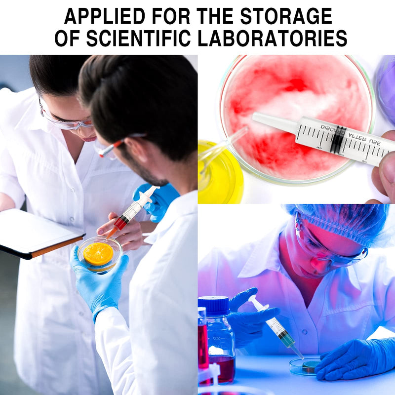 Pack of 8 20ml syringe with lid, plastic syringe sterile packaging with measurement for scientific laboratories, dispensing, measuring liquids, animal feeding, plant watering