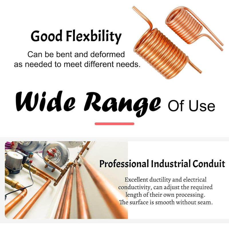 99.9% Copper Tube 3/8" OD x 5/16" ID 10 Ft, Tube Wall: 1/32", Refrigeration Seamless Round T2 Pure copper tubes, Soft Coil Copper Tubing, Used In Refrigerators, Air conditioners, DIY project...