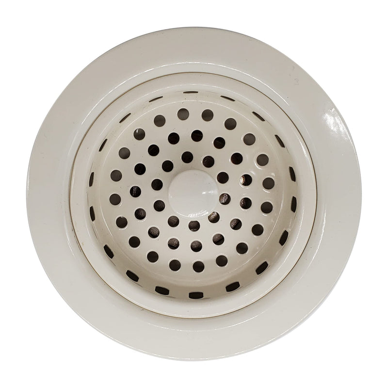 Westbrass D214-51 3-1/2" Post Style Large Kitchen Sink Basket Strainer, Powder Coat Almond 1 Pack
