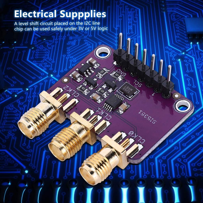 Clock Generator Breakout Board, CJMCU-5351 Si5351A clock splitter Signal generator Electronic component 8KHz-160MHz Clock generators