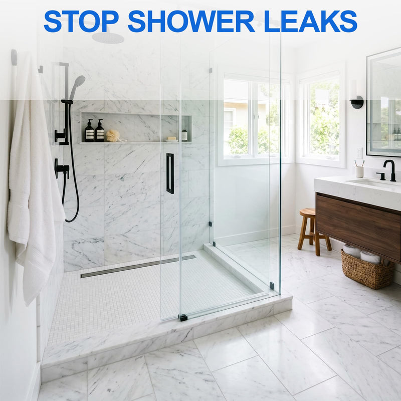 Yecaye 3 Pack Sliding Shower Door Bottom Seal, 3/8" x 39" Sliding Frameless Glass Shower Door Seal Strip, Block Leaks and Create a Water Barrier SlidingDoor Bottom-3/8"x39"