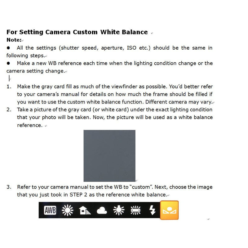 JJC 4" x 5.2" PVC White Balance Card Set for Achieving Perfect Color Balance in Your Photos - Including an 18% Neutral Grey Card, a White Card and a Black Card 4.0" x 5.2"