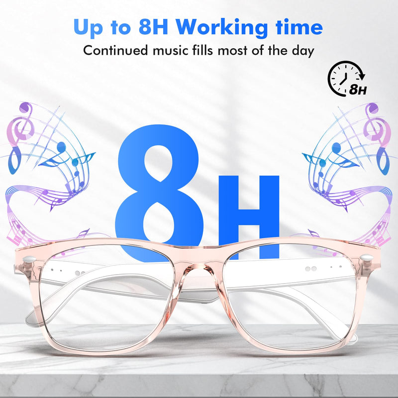 AI Smart Glasses, Translation Glasses with 110+ Languages, AI Chat, Voice & Video Call, UV400, Ultra-Light Desgin for Work, Travel & Fitness, Smart Glasses for Women&Men(White)