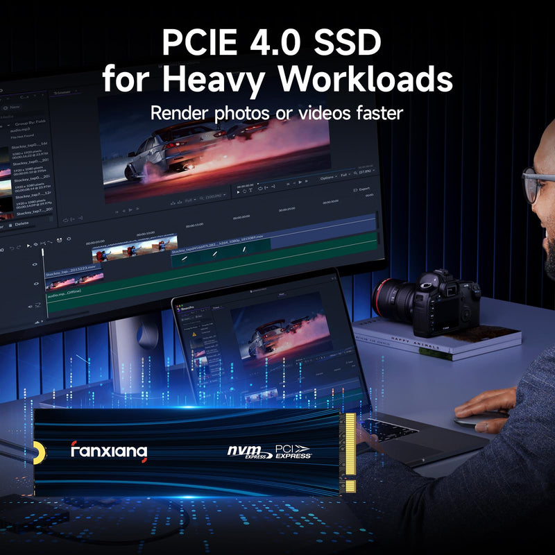 NVMe SSD 500GB PCIe 4.0 SSD M.2 2280 Internal Gaming SSD for PS5, Up to 6300MB/s Internal Solid State Drive for Gamers, Professionals, Creators S880E
