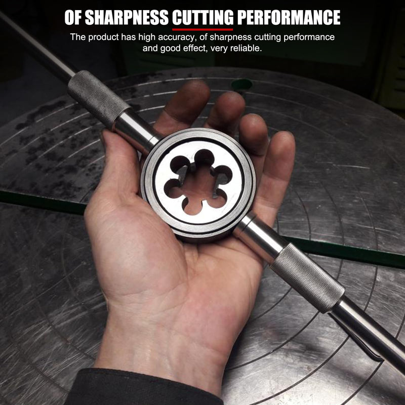 3/4 Pipe Cutter, Round Thread Cutter, Alloy Steel, 55 mm Diameter, 6 Holes for Removing Spnen for Hand Taps, High Precision Thread Cutting Dies